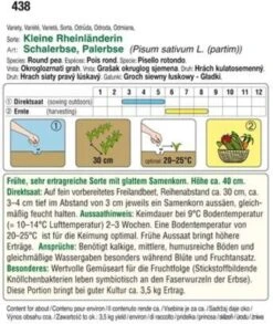 Palerbse "Kleine Rheinländerin" -Garten Flaire Verkaufsgeschäft austrosaat palerbse kleine rheinlaenderin 1 paket 1665301 de