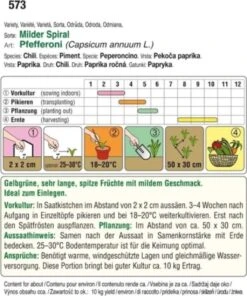 Pfefferoni "Milder Spiral" -Garten Flaire Verkaufsgeschäft austrosaat pfefferoni milder spiral 1 paket 1655782 de
