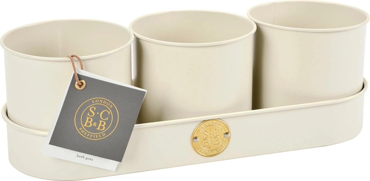 Kräutertöpfe Set - Creme 3 Kräutertöpfe Set - Creme