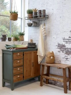 Blumenampel Korb Natur, H14/D18 Cm -Garten Flaire Verkaufsgeschäft chic antique blumenampel korb natur 1607730 de