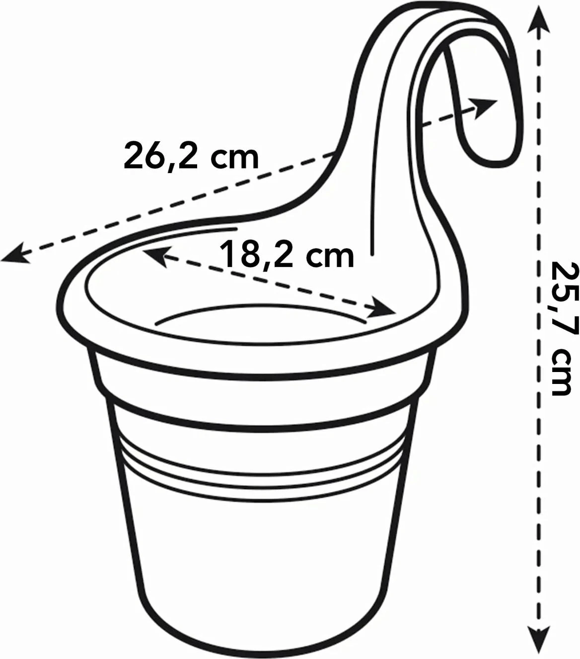 Elho Green Basics Easy Hängetopf, Lebhaft Schwarz 3 Elho Green Basics Easy Hängetopf, Lebhaft Schwarz