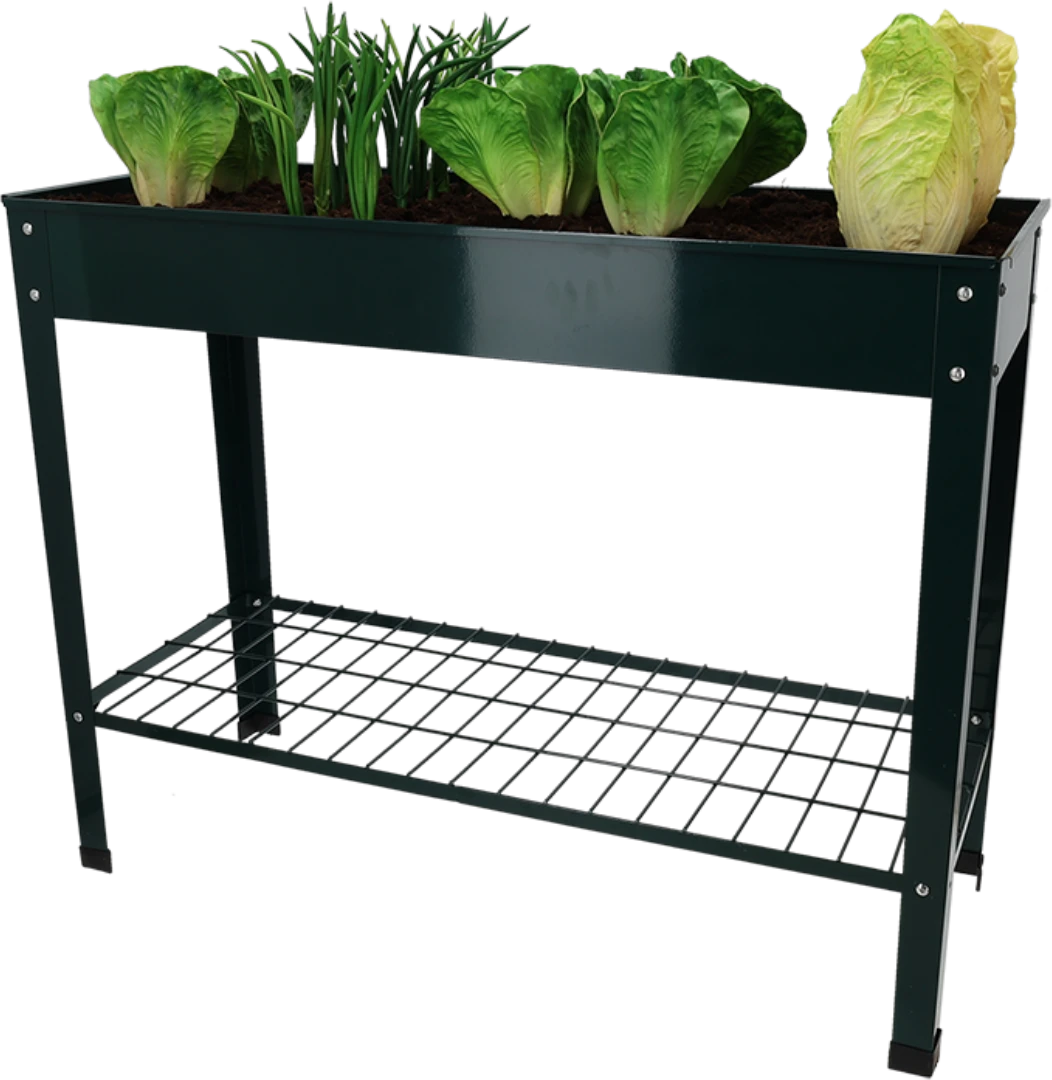 ESSCHERT DESIGN Hochbeet Metall Mit Ablage Grün S 3 ESSCHERT DESIGN Hochbeet Metall Mit Ablage Grün S