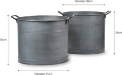 2er Set Verzinkte Pflanzkübel -Garten Flaire Verkaufsgeschäft garden trading 2er set verzinkte pflanzkuebel 1 set 804867 de