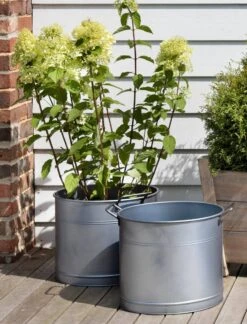 2er Set Verzinkte Pflanzkübel -Garten Flaire Verkaufsgeschäft garden trading 2er set verzinkte pflanzkuebel 1 set 804952 de