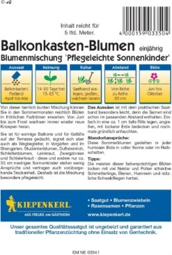 Balkonkasten-Saatbänder "Pflegeleichte Sonnenkinder"