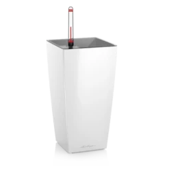 LECHUZA Tischgefäß MAXI CUBI, Weiß Hochglanz -Garten Flaire Verkaufsgeschäft lechuza maxi cubi tischgefaess weiss hochglanz 1163630 de