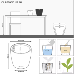 LECHUZA Pflanzgefäß CLASSICO Color LS 28, Sandbraun -Garten Flaire Verkaufsgeschäft lechuza pflanzgefaess classico color ls 28 muskat 1617185 de