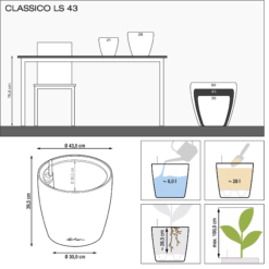 LECHUZA Pflanzgefäß CLASSICO Color LS 43, Sandbraun -Garten Flaire Verkaufsgeschäft lechuza pflanzgefaess classico color ls 43 muskat 1617055 de