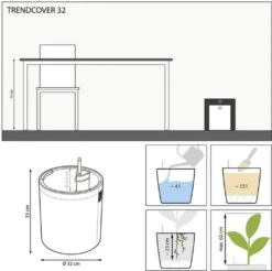 LECHUZA Pflanzgefäß TRENDCOVER "Kork" 32, Dark Natural -Garten Flaire Verkaufsgeschäft lechuza pflanzgefaess trendcover kork 32 1677488 de