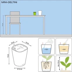 LECHUZA Tischgefäß MINI DELTINI, Weiß