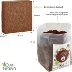 Kokoserde Quellblock 10 L -Garten Flaire Verkaufsgeschäft own grown kokoserde quellblock 10 l 1682370 de