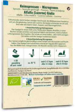 Bio Keimsprossen/Microgreens - Alfalfa Giulia -Garten Flaire Verkaufsgeschäft samen maier bio keimsprossen microgreens alfalfa giulia 1672931 de