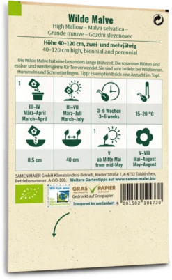 Bio Wildblume Wilde Malve -Garten Flaire Verkaufsgeschäft samen maier bio wildblume wilde malve 1670857 de
