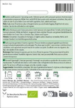 Bio Keimsprossen "Radies" -Garten Flaire Verkaufsgeschäft sativa bio keimsprossen radies 1683195 de