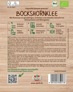 Bio Keimsprossen Bockshornklee -Garten Flaire Verkaufsgeschäft sperli bio keimsprossen bockshornklee 1 pkg 1120029 de