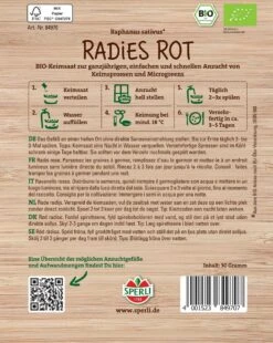 Bio Keimsprossen Radies Rot -Garten Flaire Verkaufsgeschäft sperli bio keimsprossen radies rot 1 pkg 1120151 de