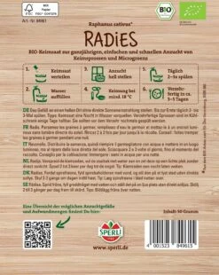 Bio Keimsprossen-Saat Radies -Garten Flaire Verkaufsgeschäft sperli bio keimsprossen saat radies 1321273 de
